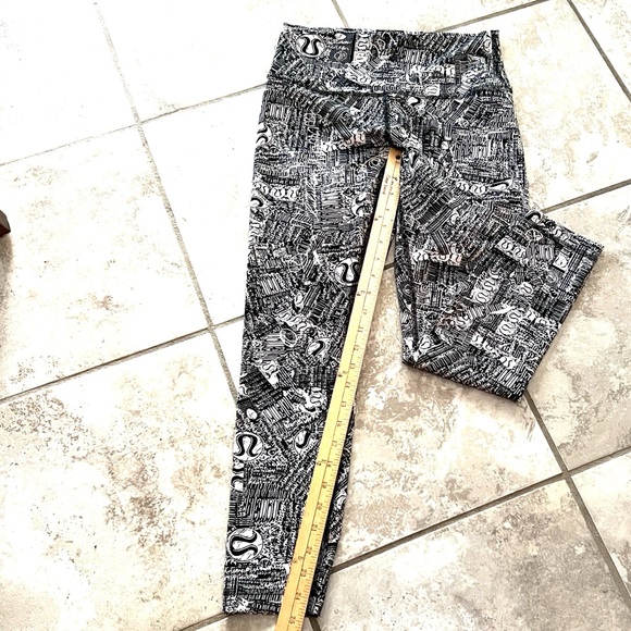 Lululemon Wunder Train High-Rise Tight 25" Tear It Up Alpine White Black Size 8 - Picture 10 of 13